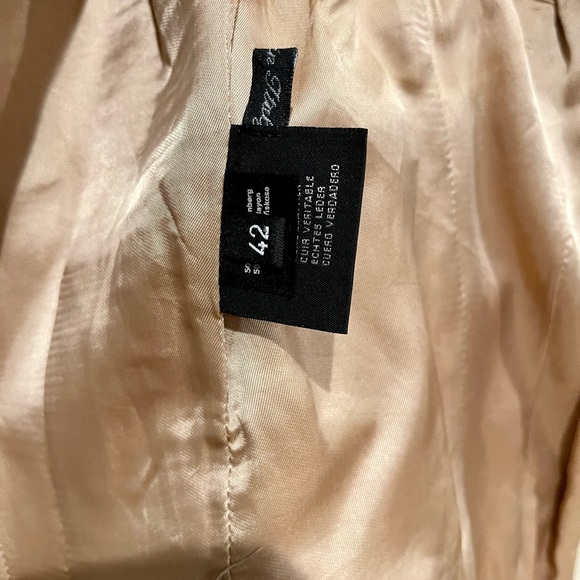 Women’s Tombolini Leather Blazer Jacket Cream Size 42 - Picture 10 of 15